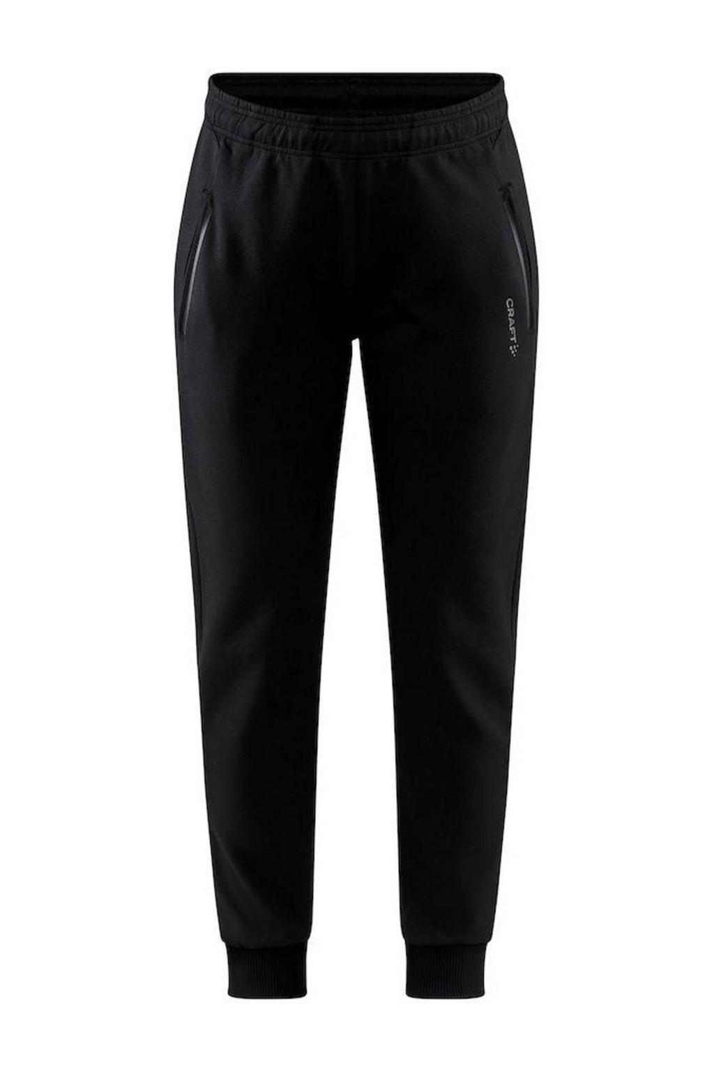 Zwarte dames Craft joggingbroek van katoen met regular fit, regular waist, elastische tailleband en effen