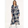VERO MODA CURVE maxi jurk VMMANKI met all over print donkerblauw