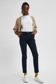 thumbnail: SELECTED FEMME slim fit chino SLFMILEY donkerblauw