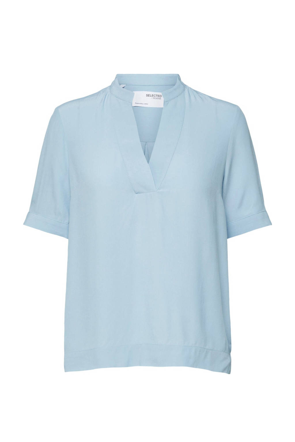 SELECTED FEMME top SLFELLA lichtblauw, Lichtblauw