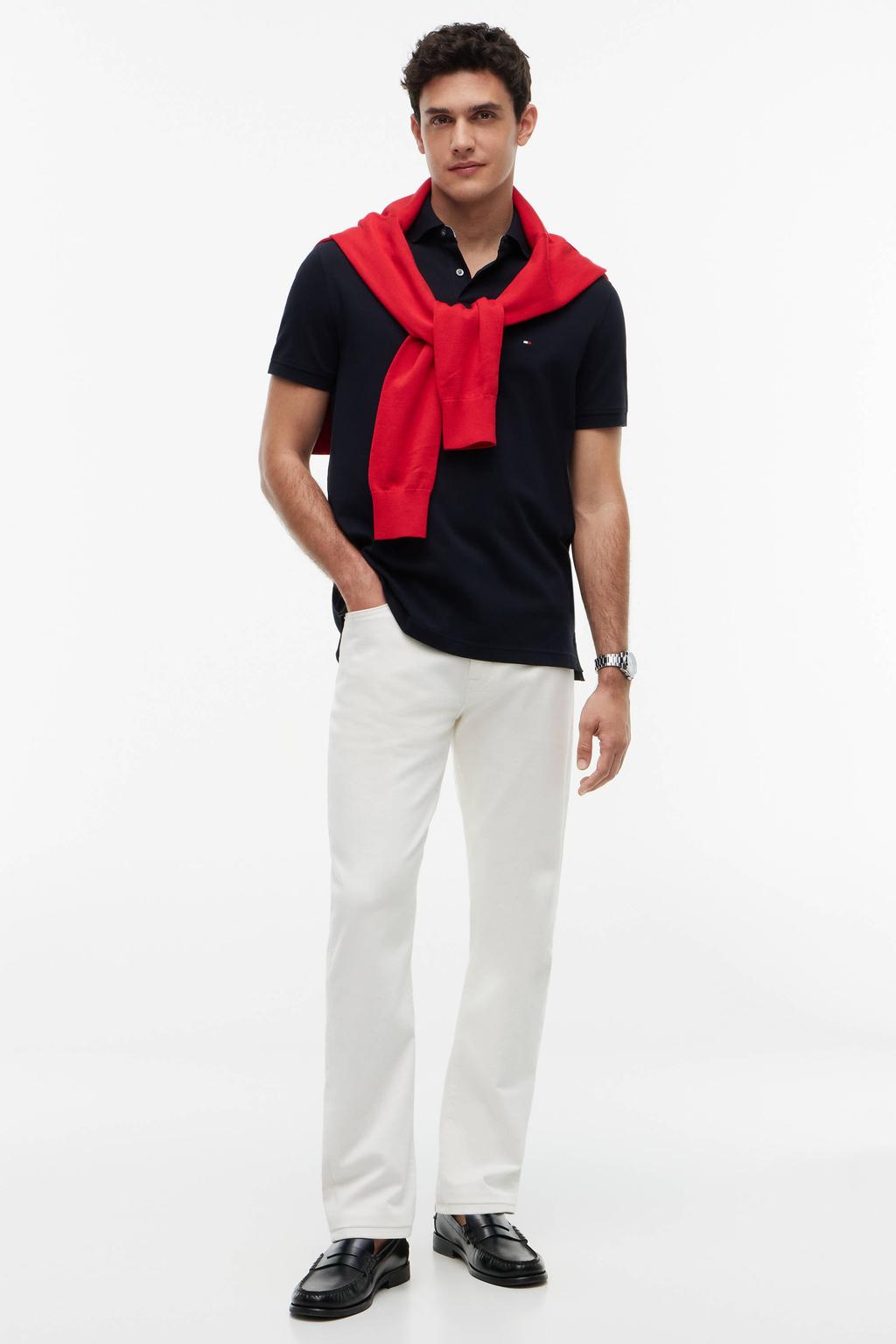 Tommy Hilfiger regular fit polo 1985 donkerblauw
