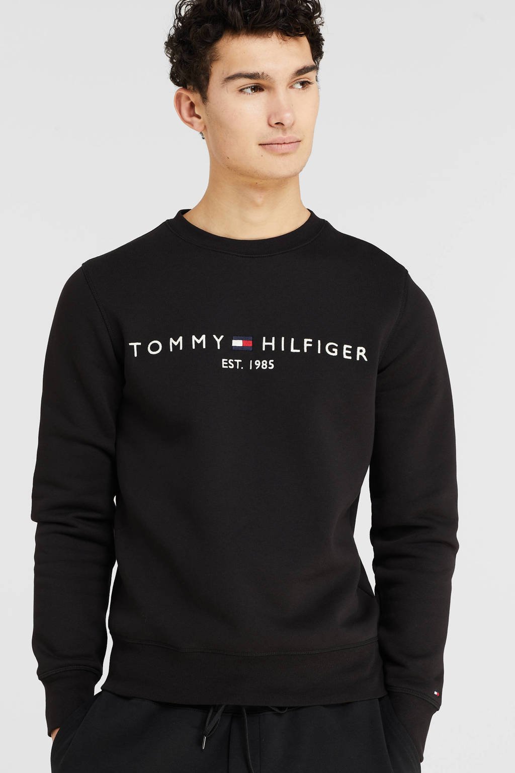 fluctueren herhaling Autonomie Tommy Hilfiger sweater met logo zwart | wehkamp