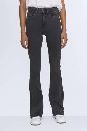 high waist flared jeans NMSALLIE dark grey denim