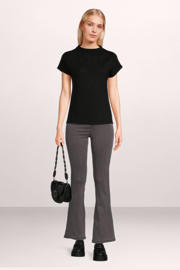 Noisy May Petite flare leggings in black with white stripe Noisy May Petite flare leggings in black with white stripe