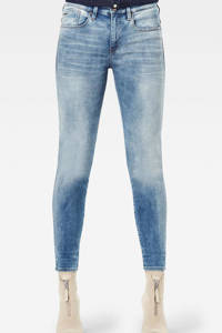 Lichtblauwe dames G-Star RAW skinny jeans van stretchdenim met regular waist en rits- en drukknoopsluiting