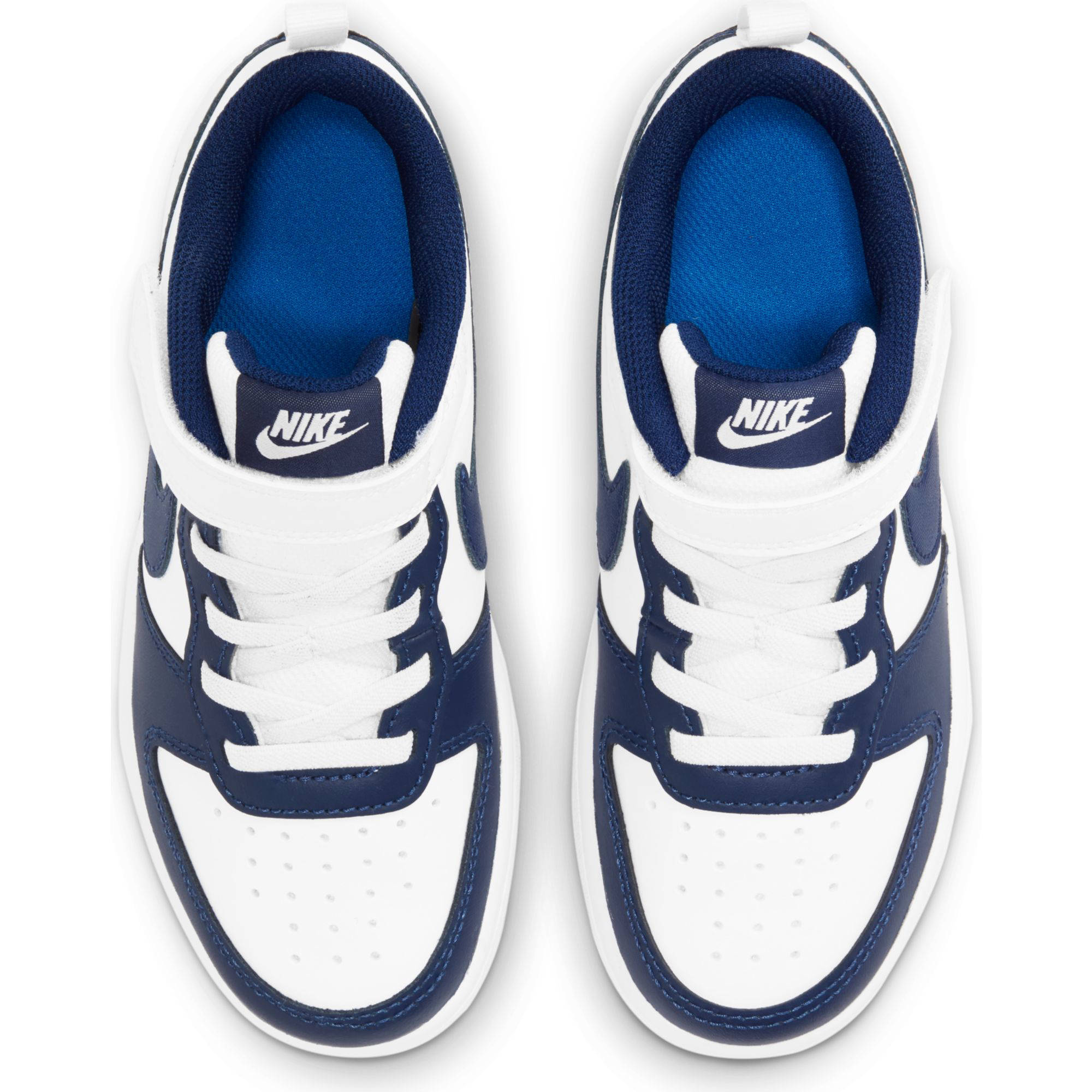 Nike Court Borough Low 2 Gs Leren Sneaker Wit Kobaltblauw Donkerblauw Wehkamp