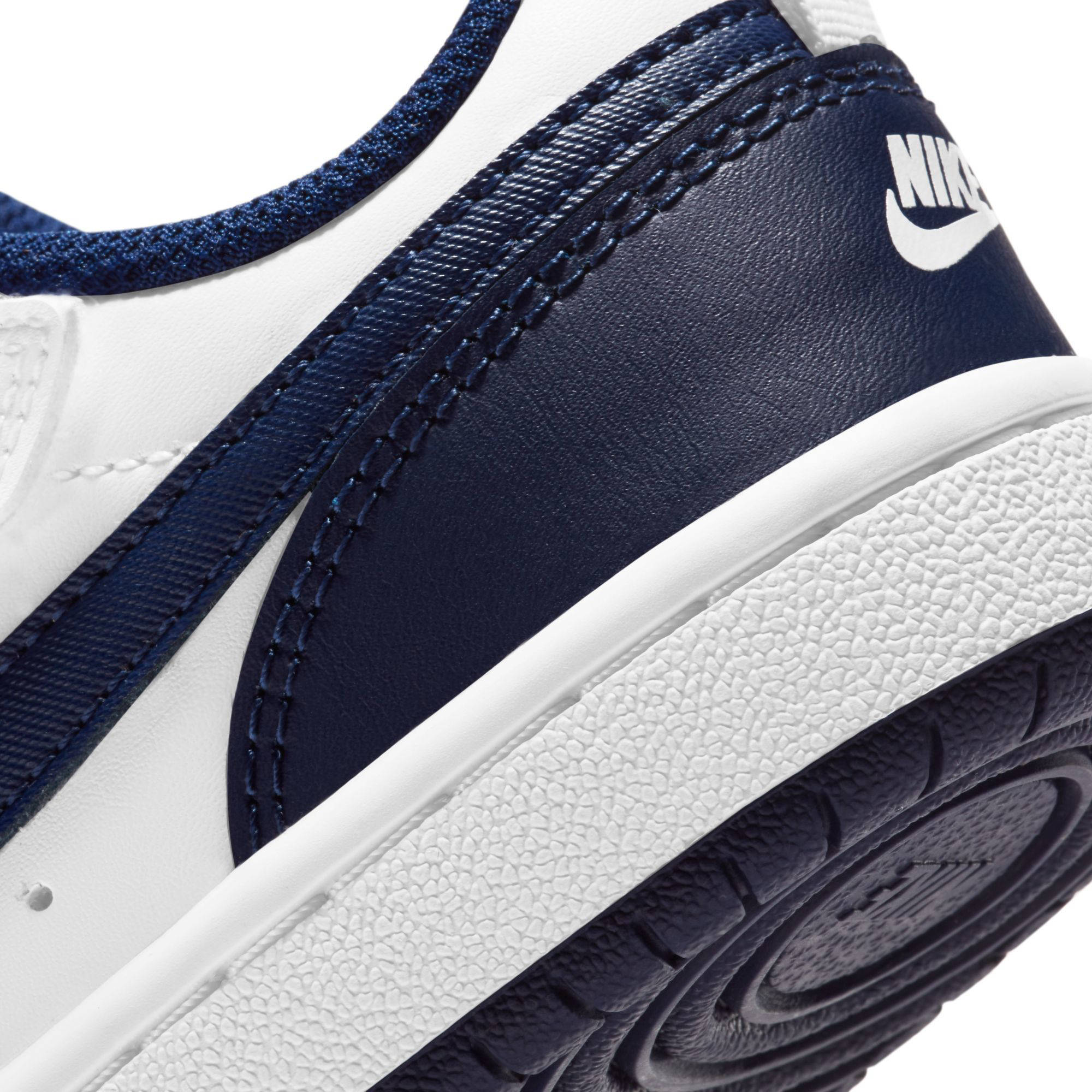 Nike Court Borough Low 2 Gs Leren Sneaker Wit Kobaltblauw Donkerblauw Wehkamp