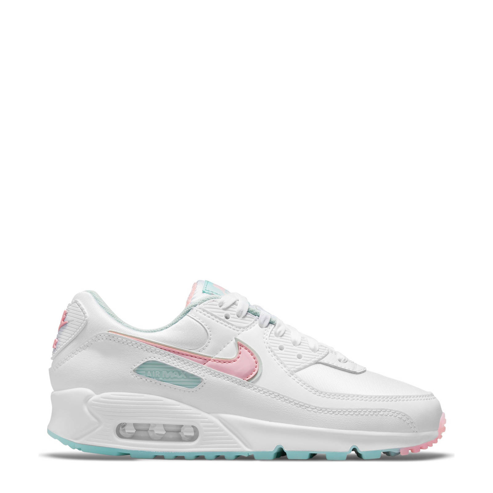 Nike Air Max 90 sneakers wit/lichtroze/lichtblauw | wehkamp
