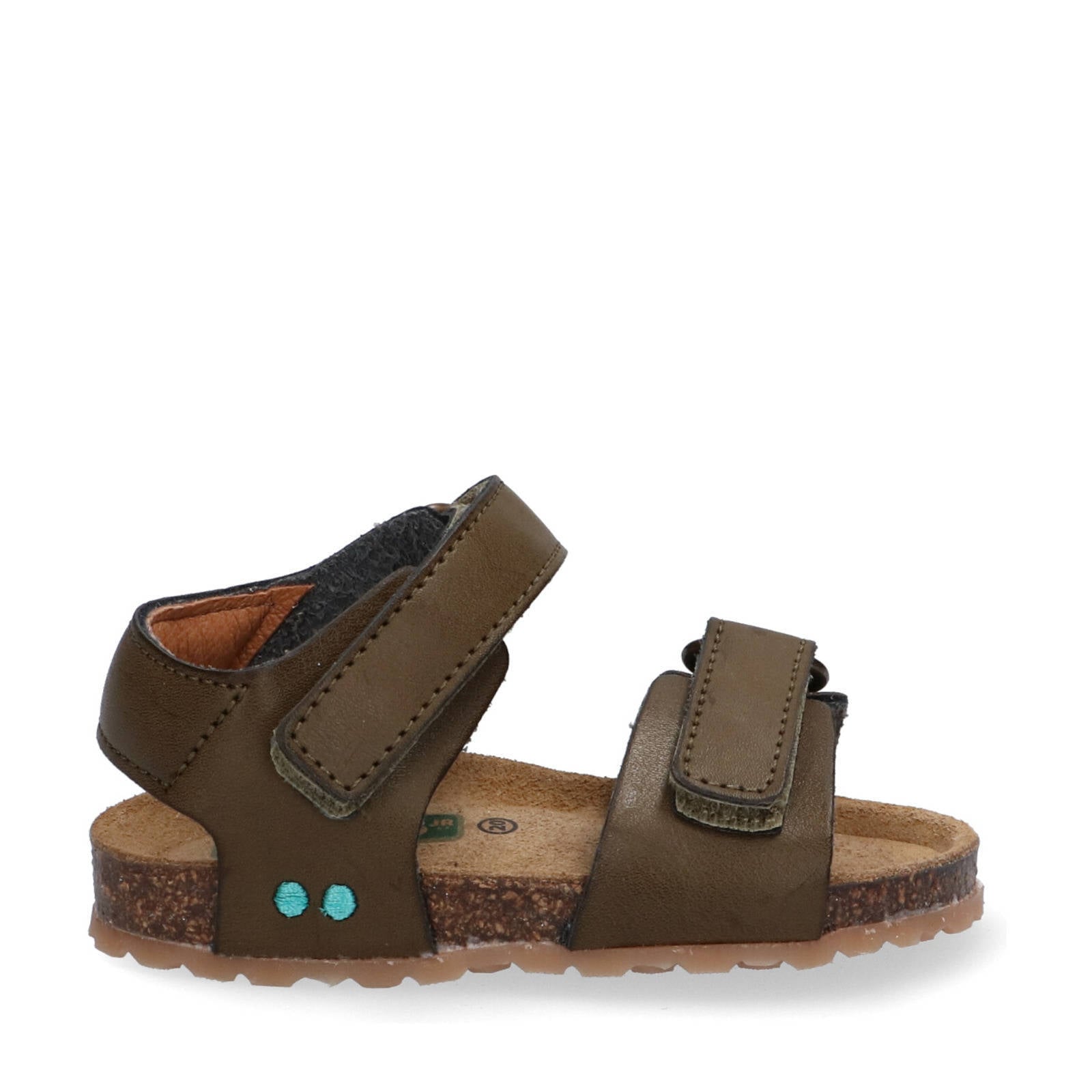 Bunnies Bas Beach leren sandalen kaki | wehkamp