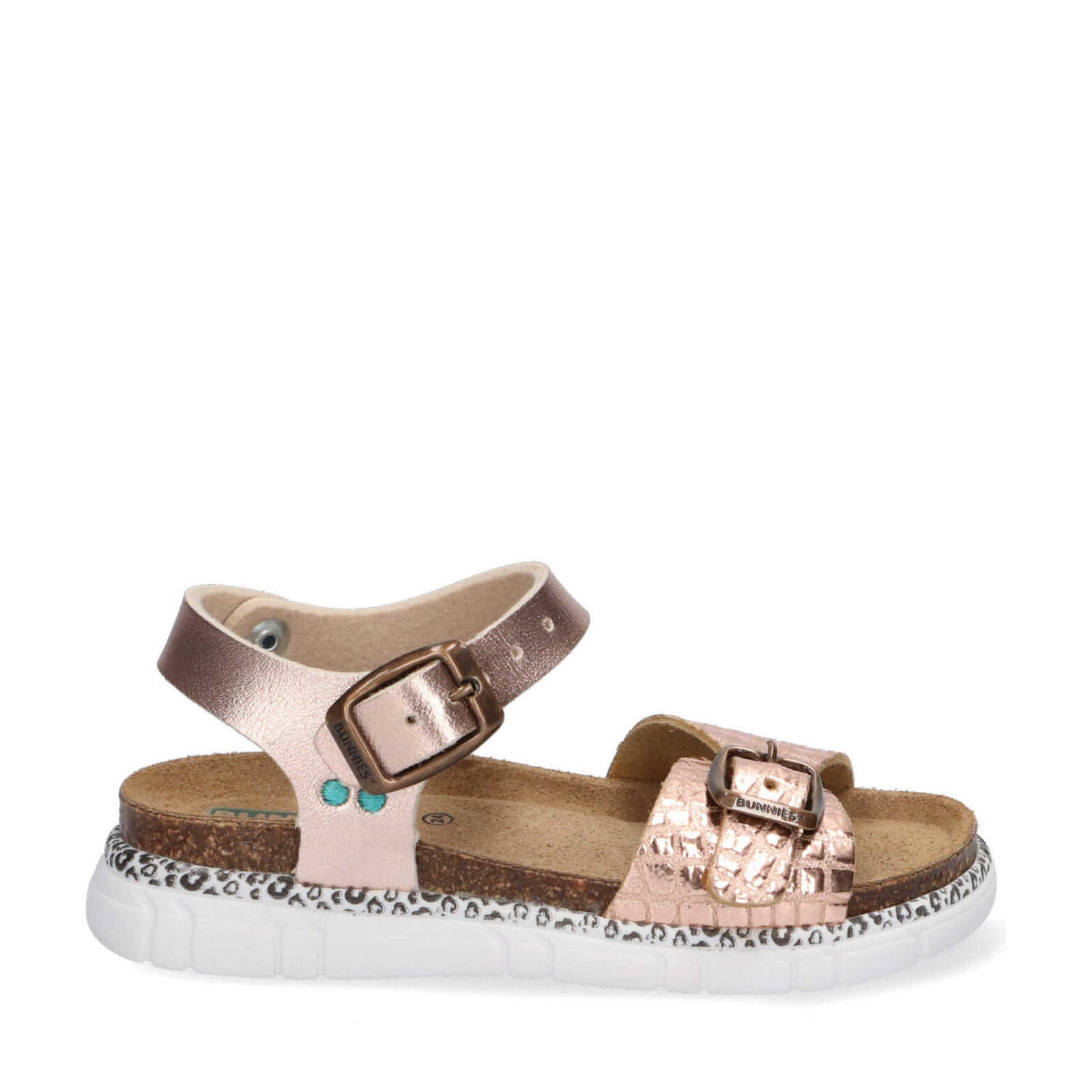 Bunnies Bo Beach leren sandalen roségoud | wehkamp