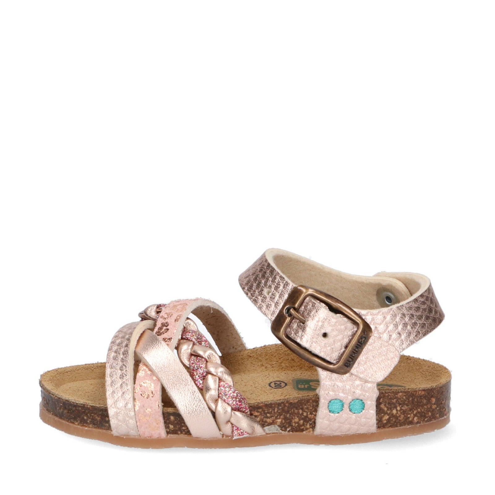 Bunnies Becky Beach leren sandalen roségoud | wehkamp