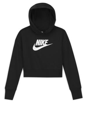 cropped hoodie zwart/wit
