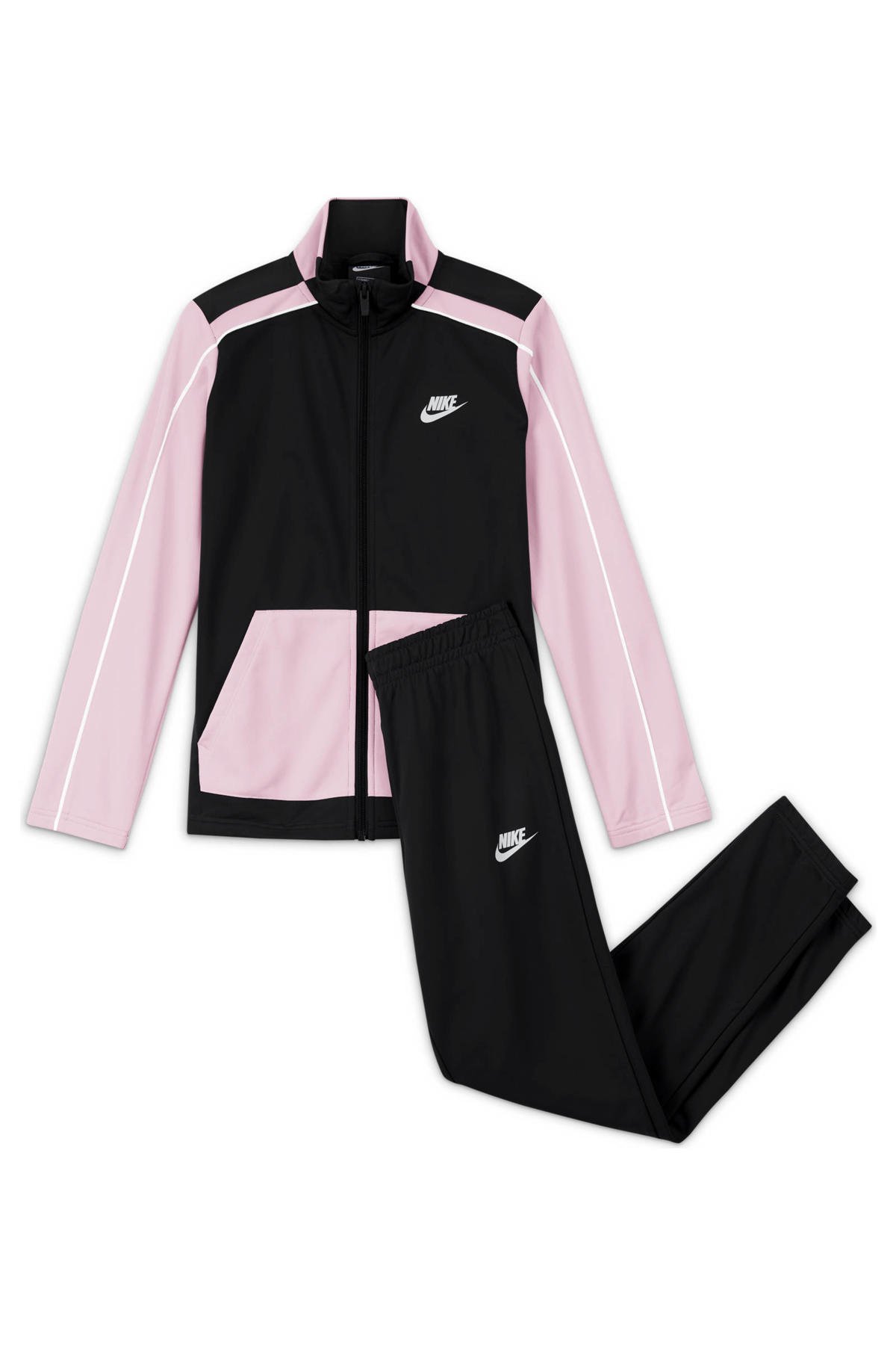 Nike trainingspak zwart/roze | Morgen in | wehkamp