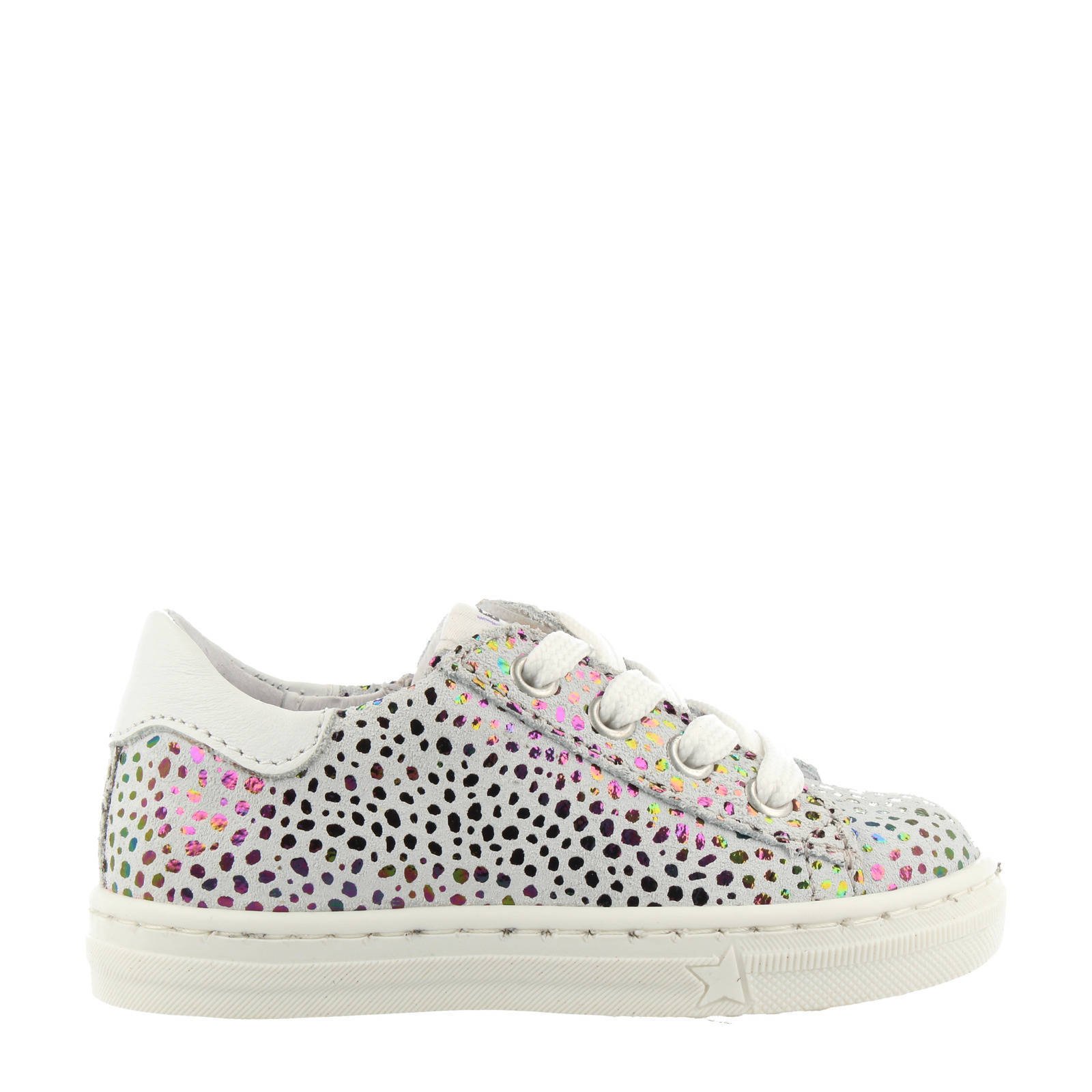 Develab 42334 leren sneakers met panterprint wit/multi online kopen