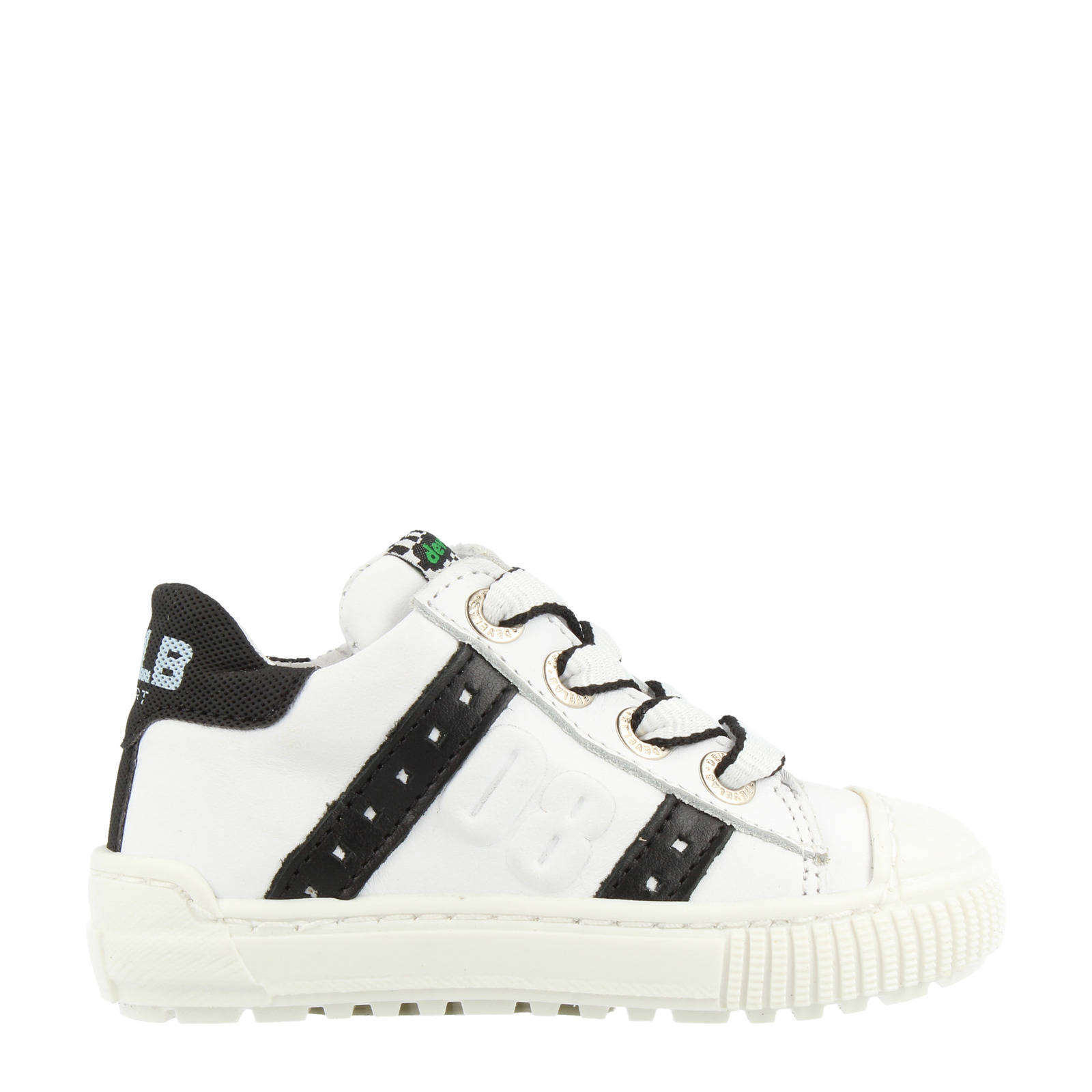 Develab 41587 leren sneakers wit/zwart online kopen