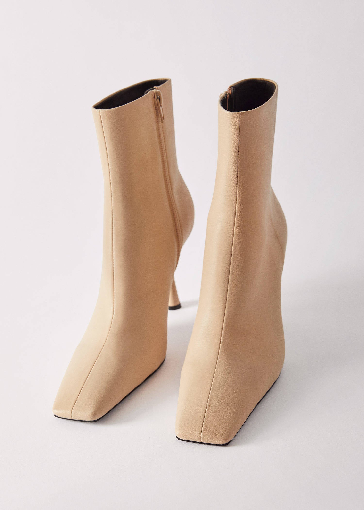 Mango leren enkellaarzen beige | wehkamp