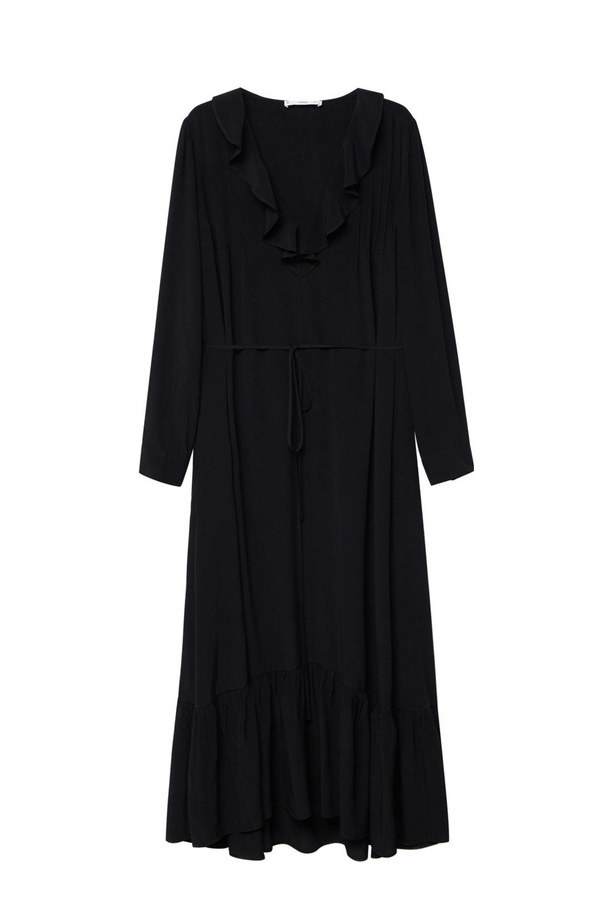 Maya Deluxe Maxi-jurk voor dames, met ruches, schouderdetail, bruidsmeisje, stoffig blauw, 20