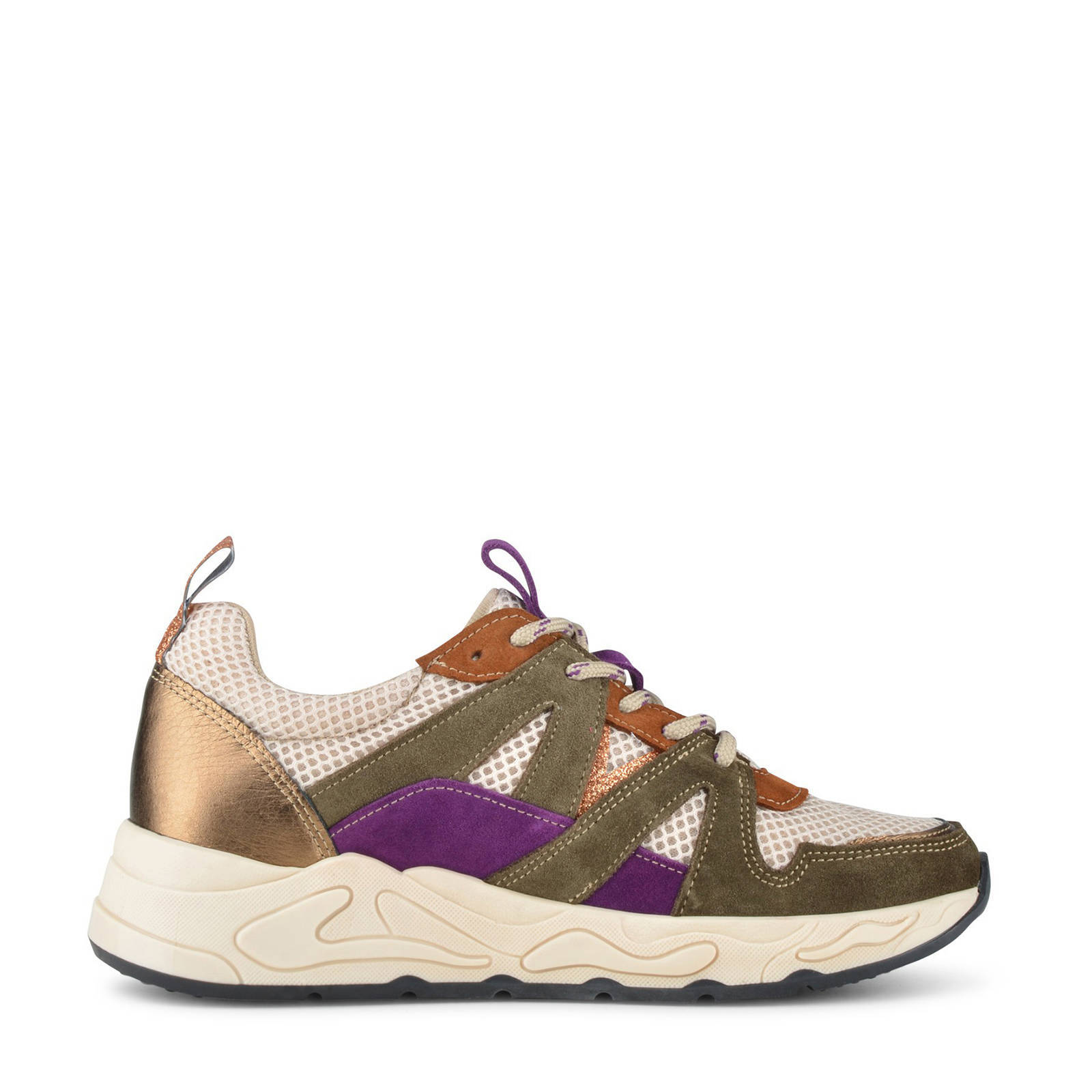 PS Poelman Minion suède sneakers olijfgroen/multi | wehkamp