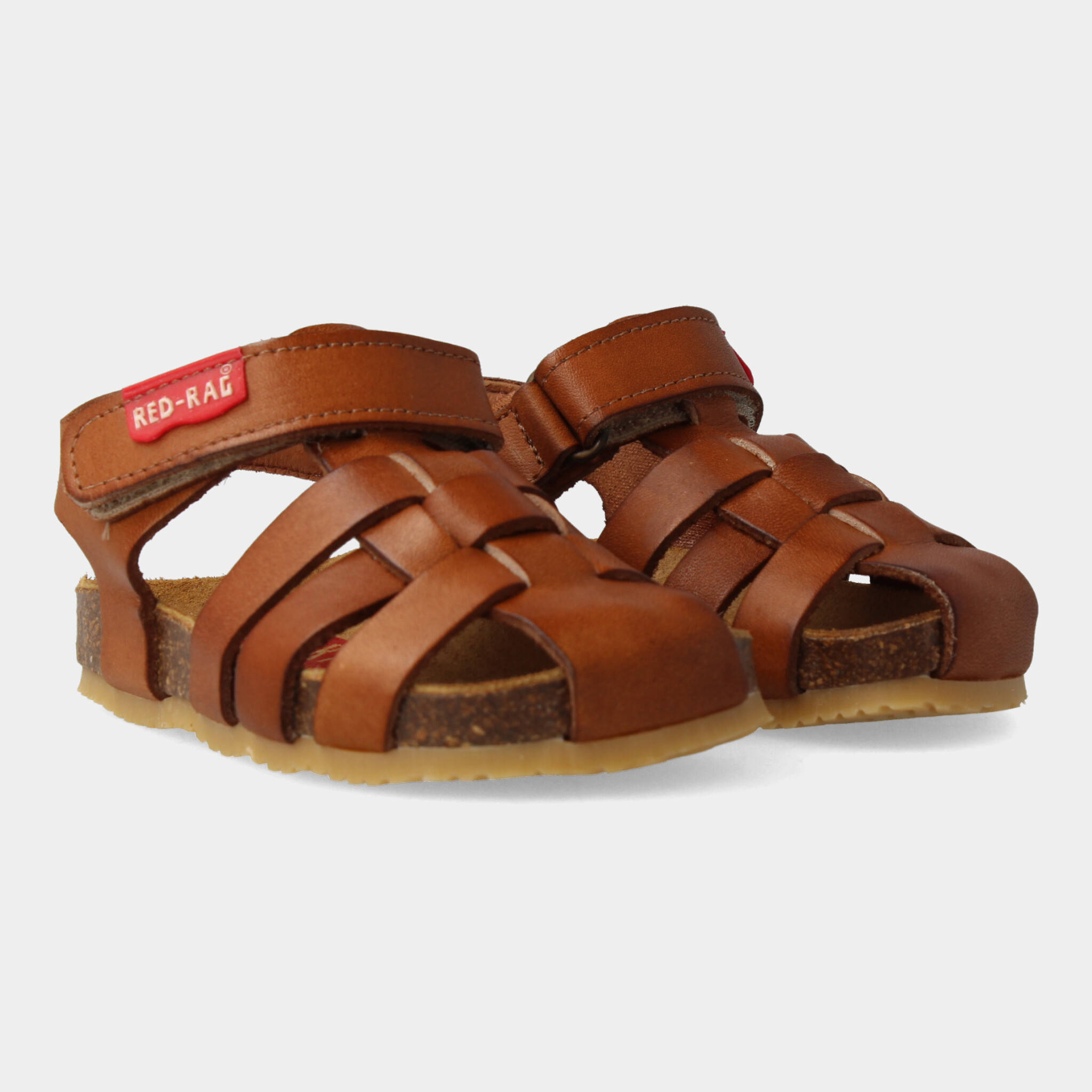 Red Rag 19115 leren sandalen cognac | wehkamp