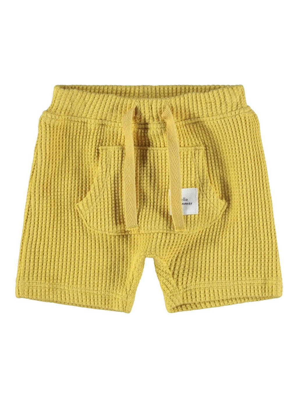 NAME IT BABY baby regular fit short Hardy met biologisch katoen okergeel, Okergeel