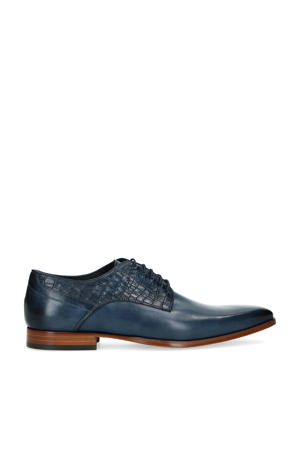 leren veterschoenen blauw
