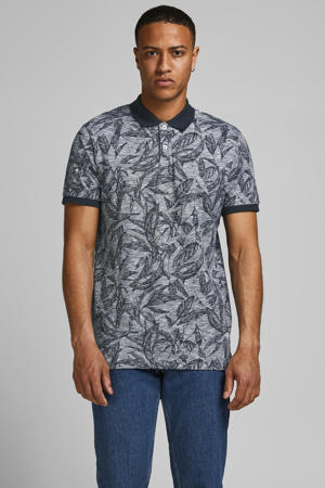 regular fit polo Lefo met all over print donkerblauw