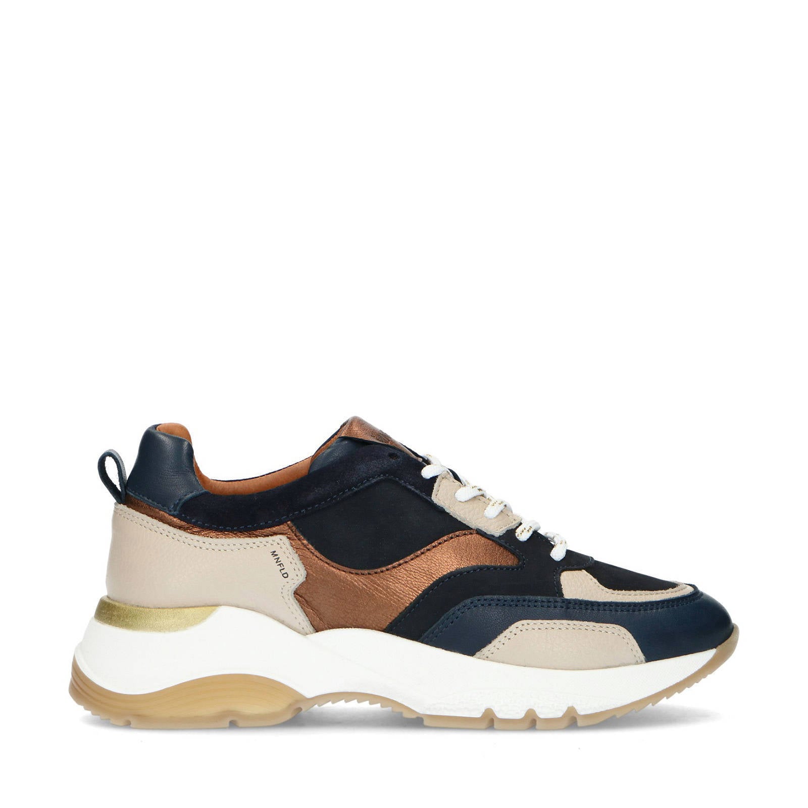 Manfield suède dad sneakers donkerblauw/multi | wehkamp