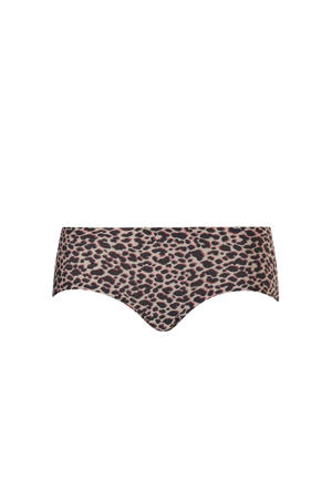 naadloze hipster met panterprint zwart/beige