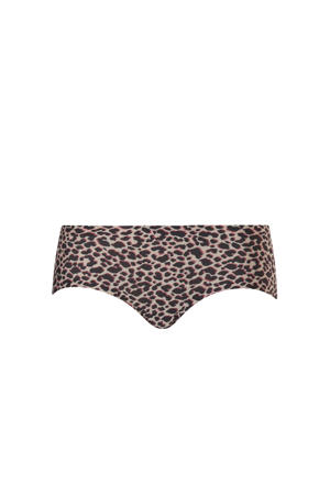 naadloze hipster met panterprint zwart/beige