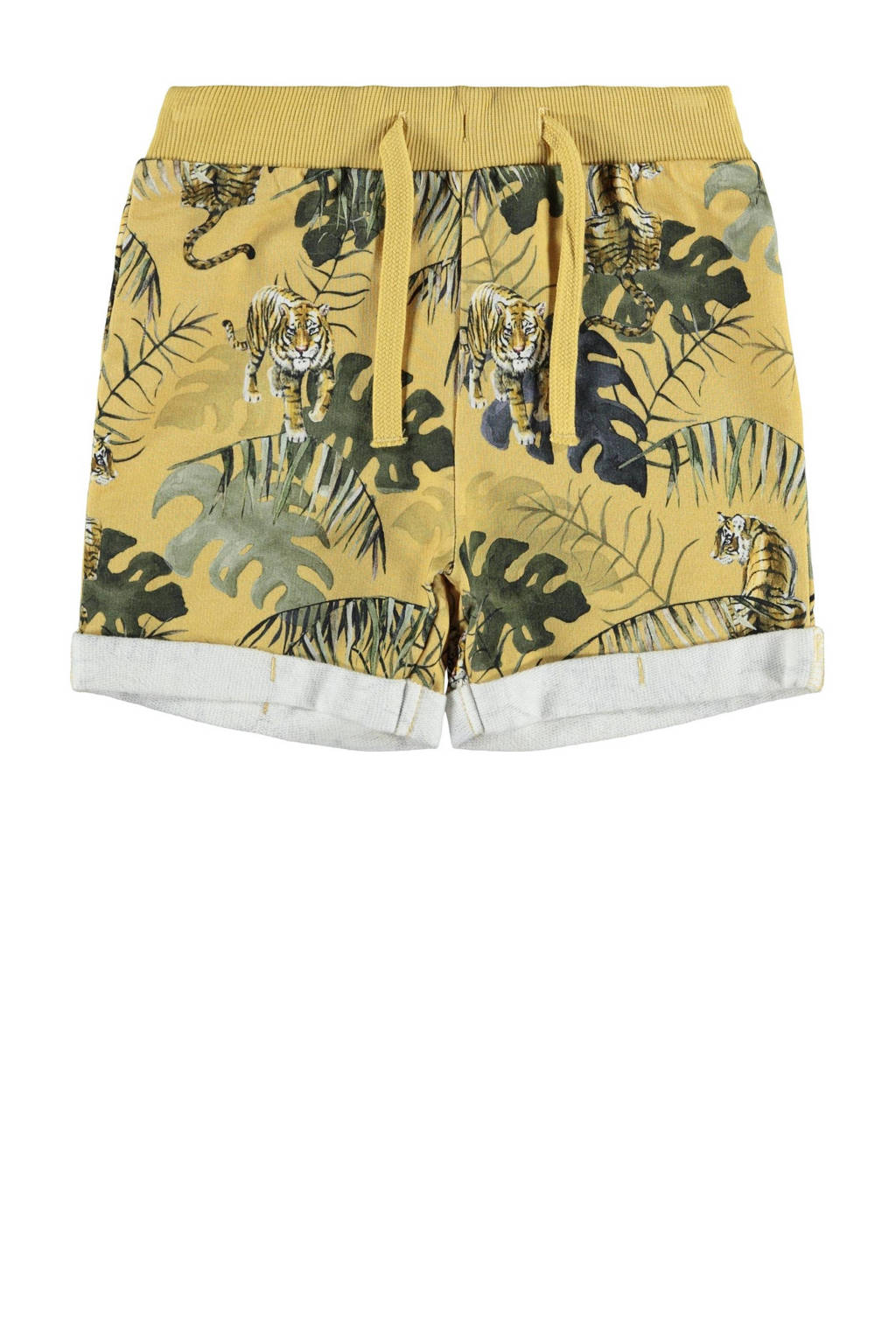 NAME IT MINI korte broek Jake van biologisch katoen geel, Geel