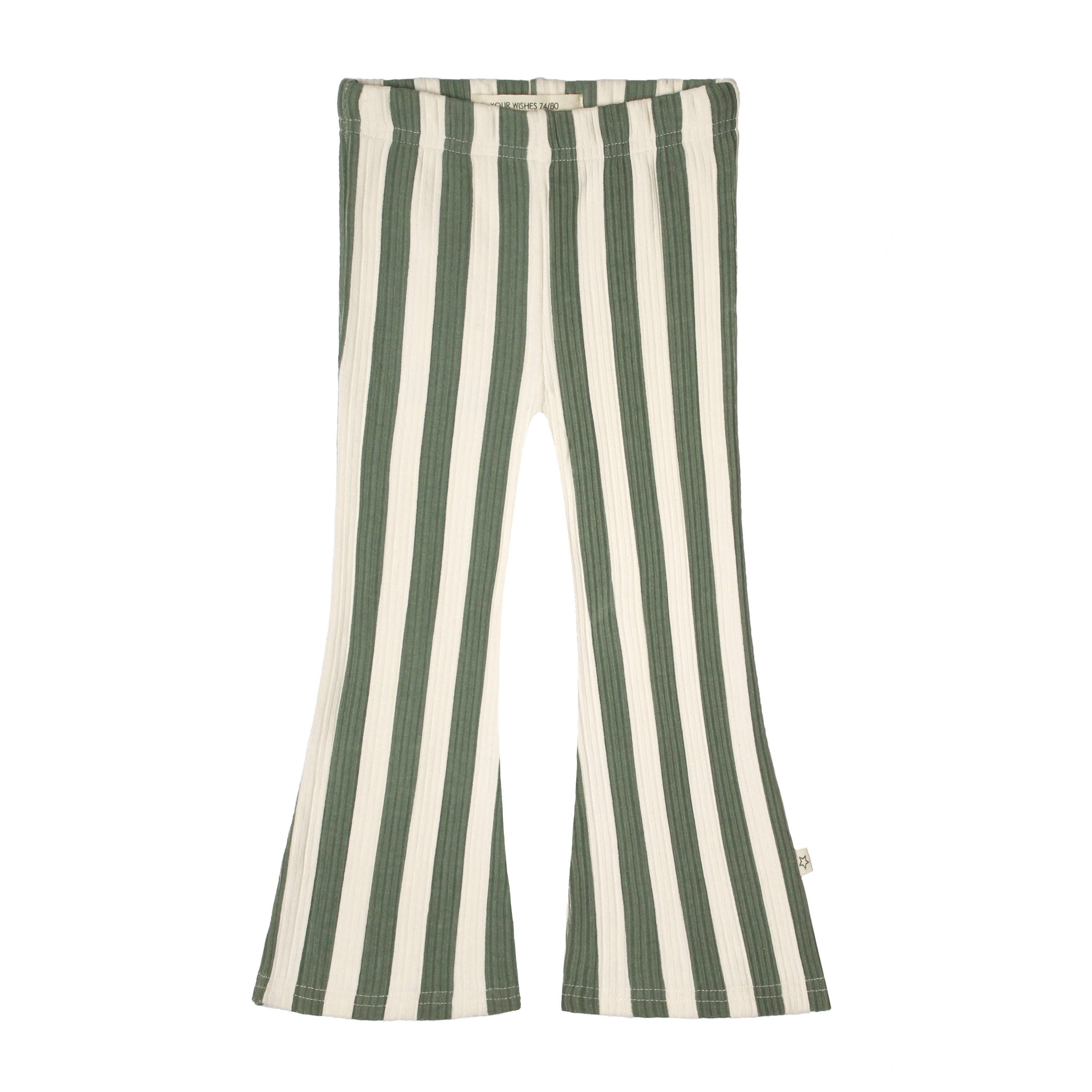 Your Wishes gestreepte flared broek groen/wit | wehkamp