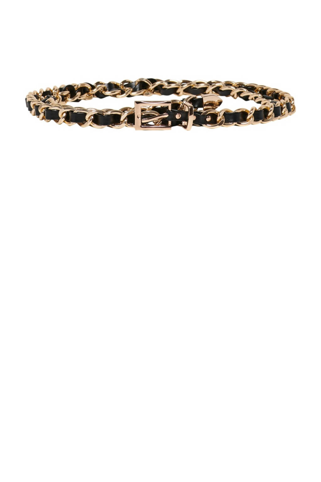 ONLY riem met goudkleurige schakels Leya zwart, Zwart