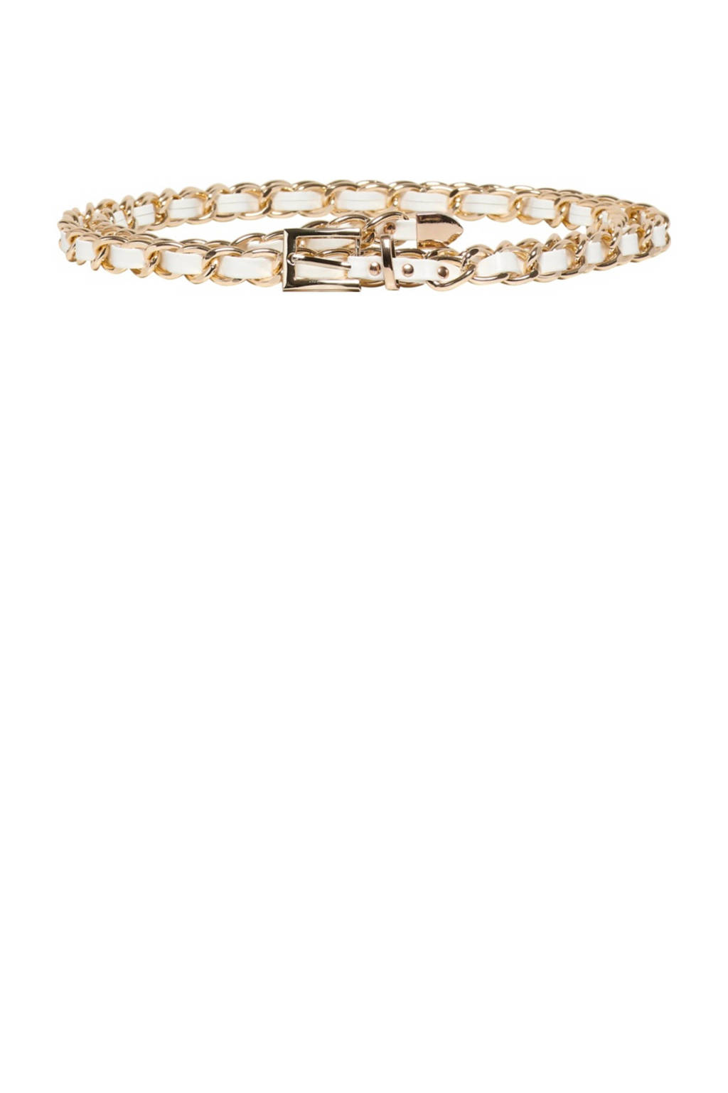 ONLY riem met goudkleurige schakels Leya wit, Wit