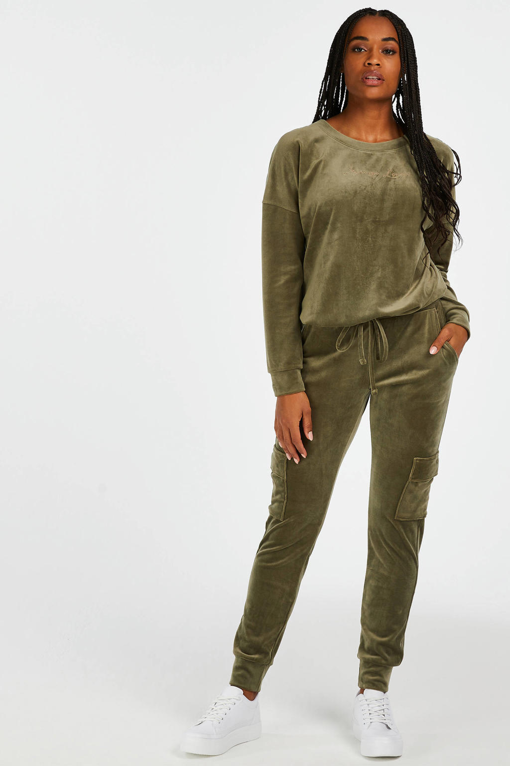 Hunkemöller velours sweater groen
