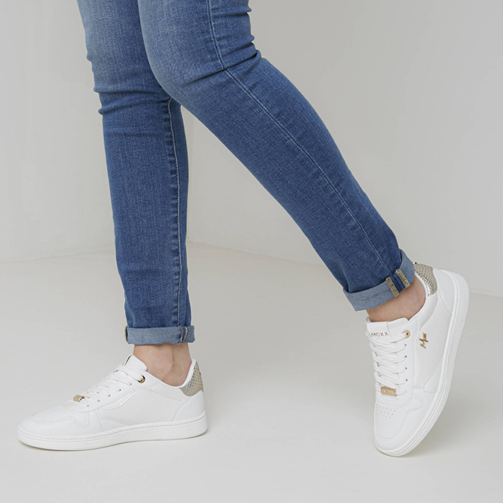 Mexx Giselle sneakers met crocoprint wit | wehkamp