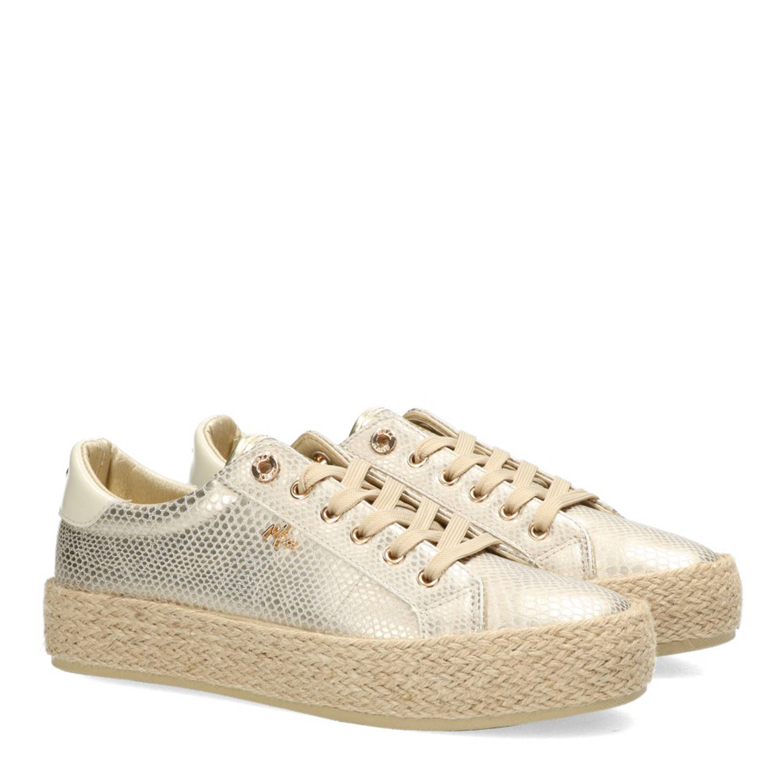 Mexx Chevelijn sneakers met slangenprint goud | wehkamp