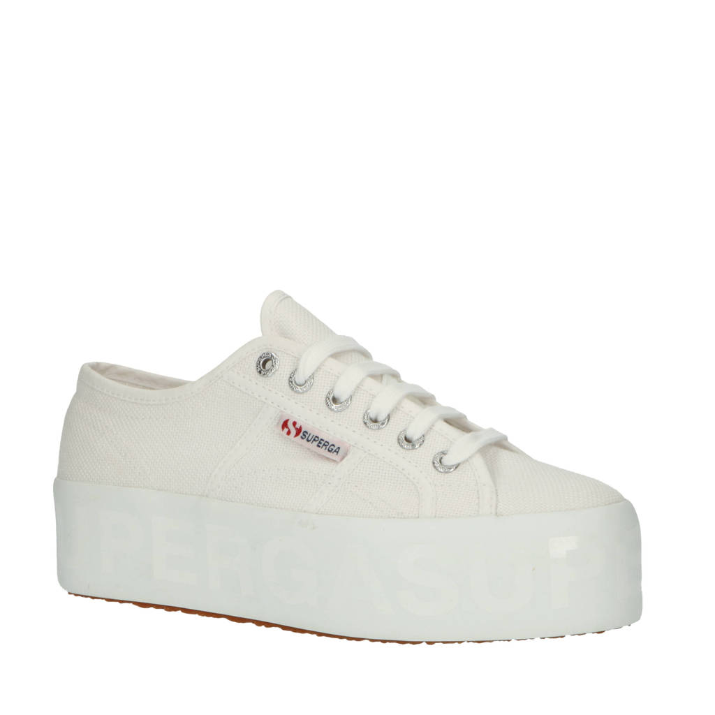 Superga 2790  plateau sneakers wit, Wit