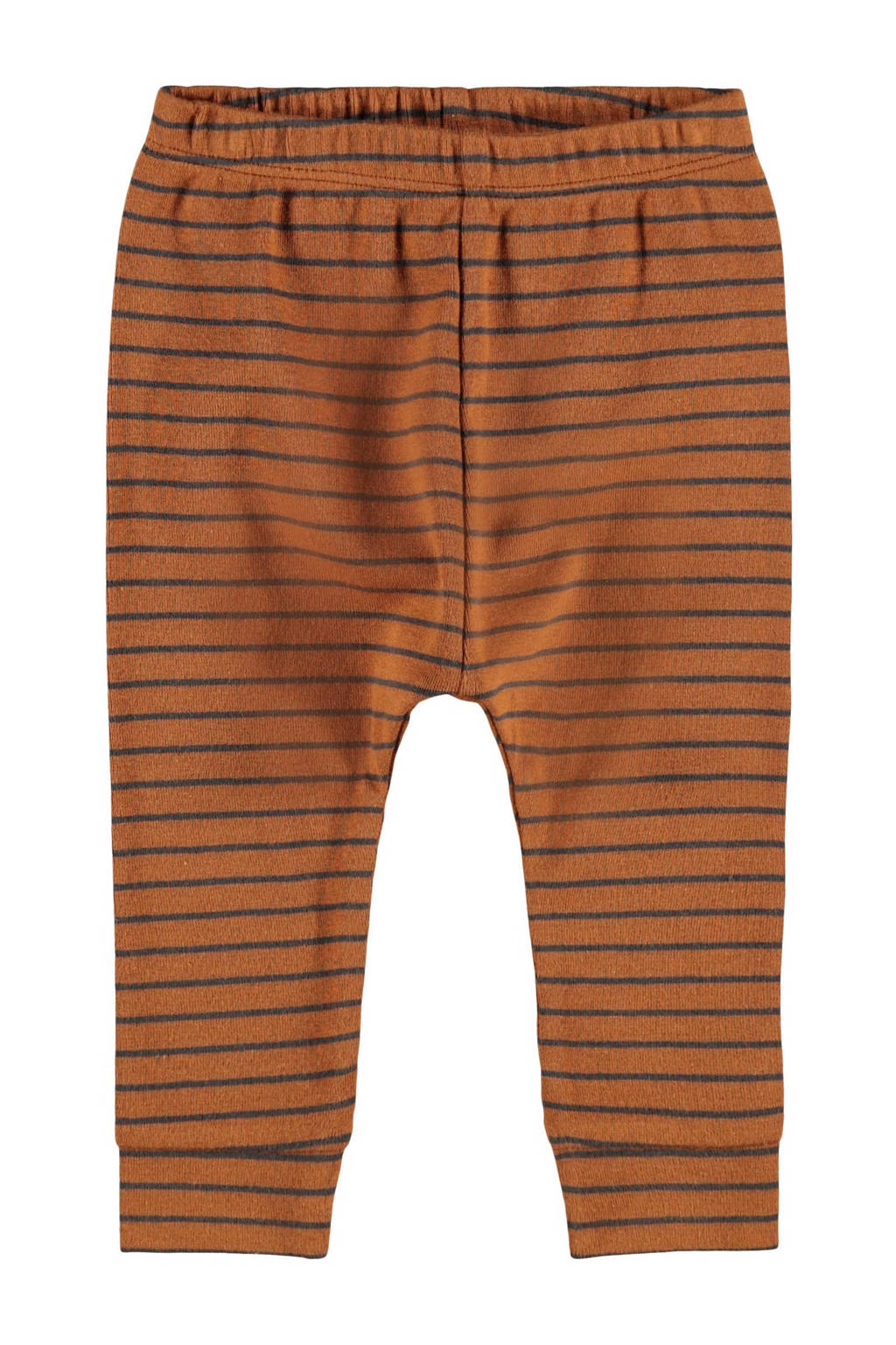 LIL' ATELIER BABY baby gestreepte broek Geo met biologisch katoen bruin/zwart, Bruin/zwart
