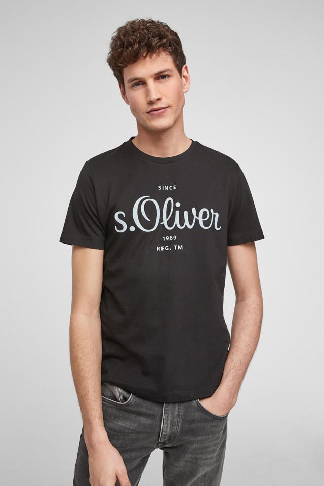 reparatie schrobben Crack pot s.Oliver T-shirt met logo zwart | wehkamp
