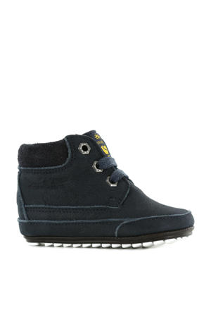 BP20W034-B  leren babyschoenen donkerblauw
