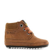 thumbnail: Cognackleurige jongens en meisjes Shoesme BP20W034-B leren babyschoenen met profielzool en veters