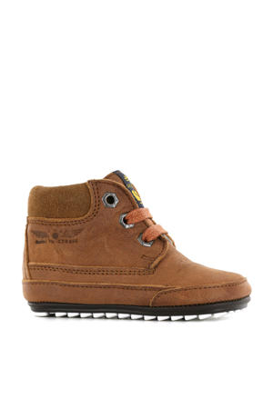 BP20W034-B  leren babyschoenen cognac