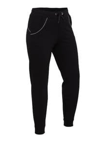 Zwarte dames Sjeng Sports Plus Size trainingsbroek Love van polyester met regular fit en elastische tailleband met koord