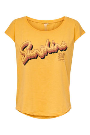 Plus Size sport T-shirt ONPMUNAY geel