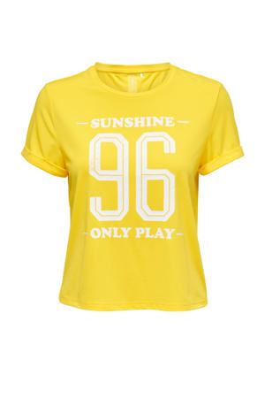 sport T-shirt ONPMIN geel/wit