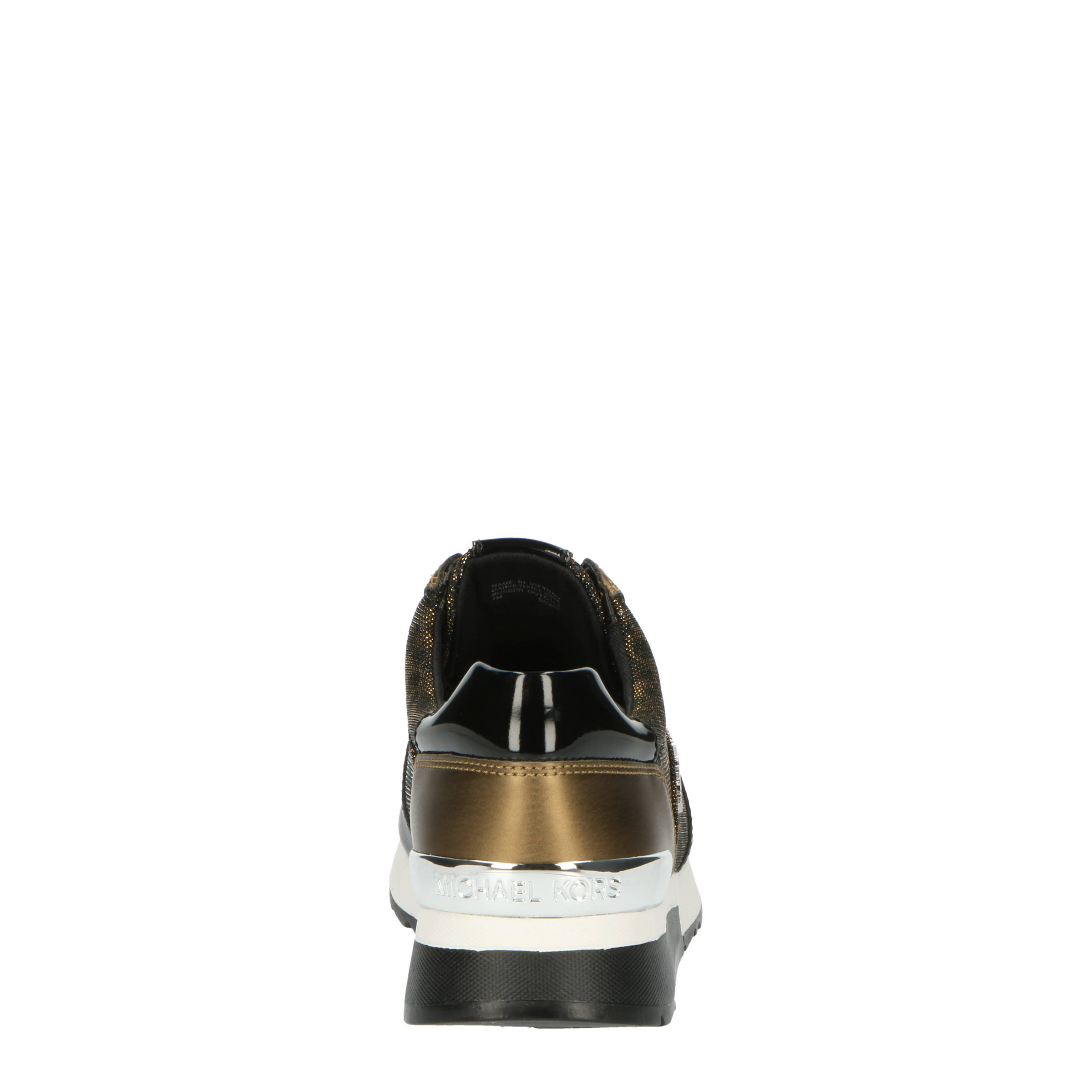 Michael Kors Allie Trainer leren sneakers met panterprint brons | wehkamp