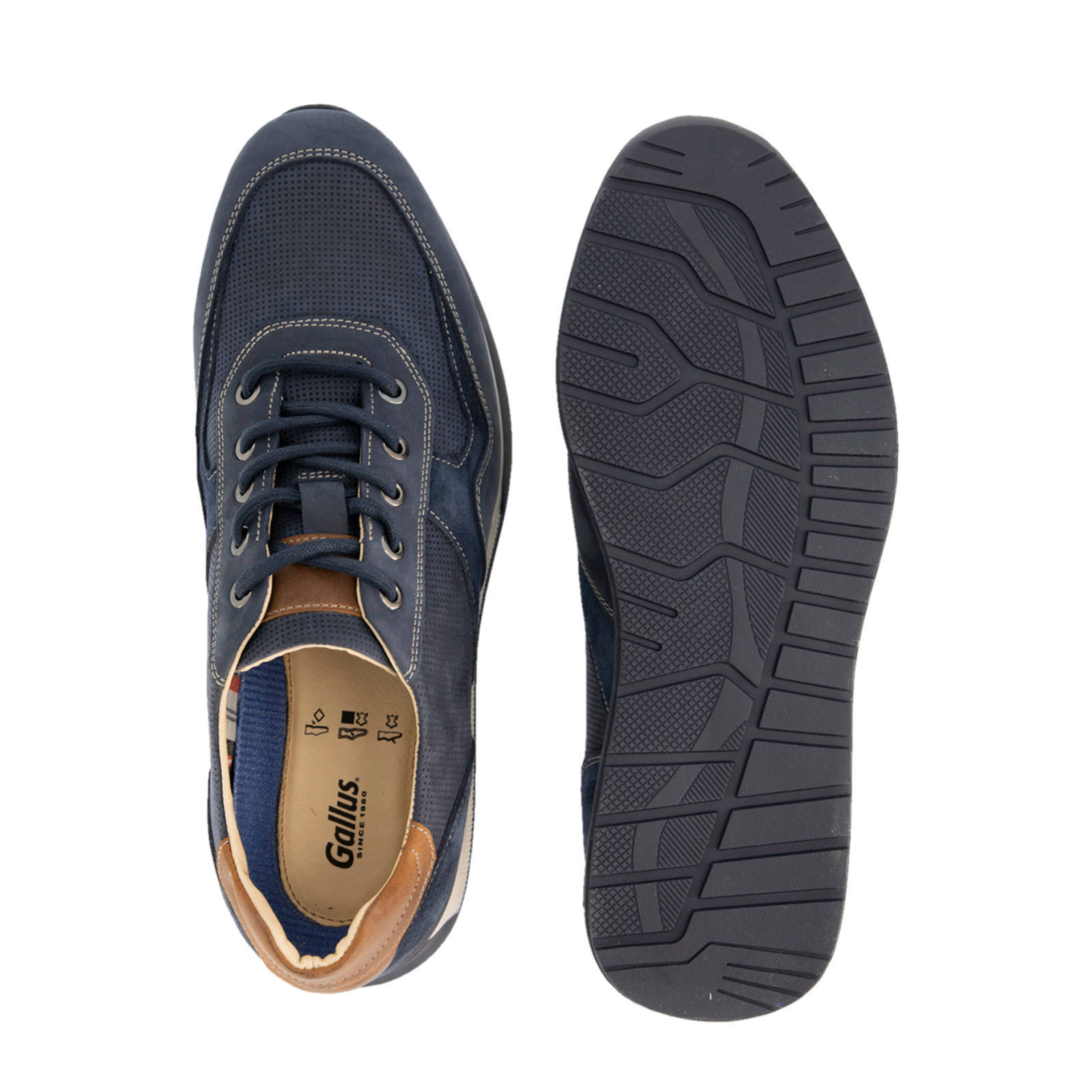 Gallus leren sneakers blauw | wehkamp
