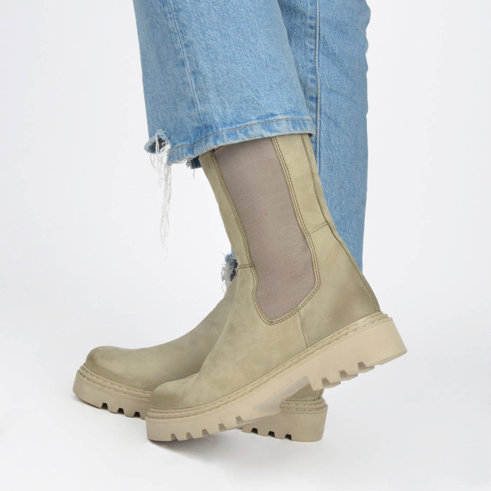 PS Poelman - Rits- \u0026 gesloten boots voor dames - Groen - Nelson.nl