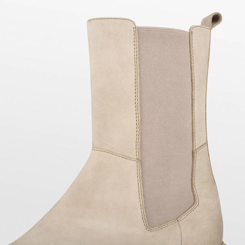 PS Poelman Saturno hoge suède chelsea boots beige | wehkamp