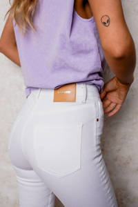 Witte dames Raizzed skinny jeans Blossom van stretchdenim met regular waist en rits- en knoopsluiting